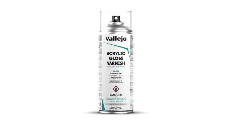 Vallejo AV28530 Aerosol Spray Primer - Gloss Varnish 400ml Old Packaging - Hobby City NZ (9004811944173)