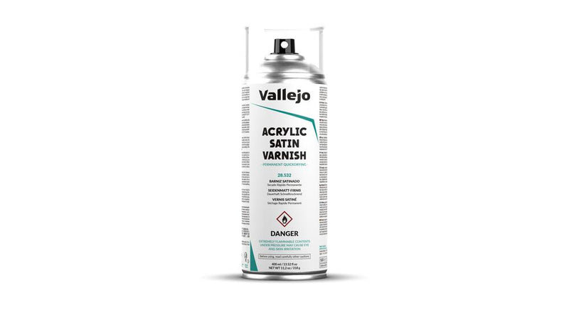 Vallejo AV28532 Aerosol Spray Primer - Satin Varnish 400ml Old Packaging - Hobby City NZ (9004812075245)