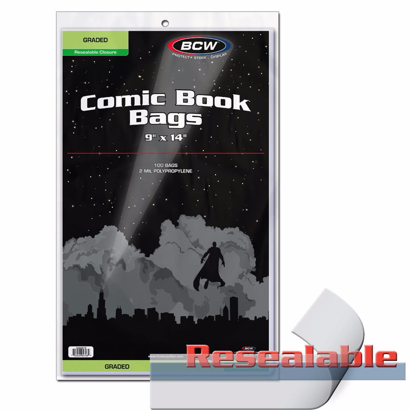 BCW / Monster 1-BAG-GC1-R Comic Bags Graded Resealable 9 X 14 (9003858493677)
