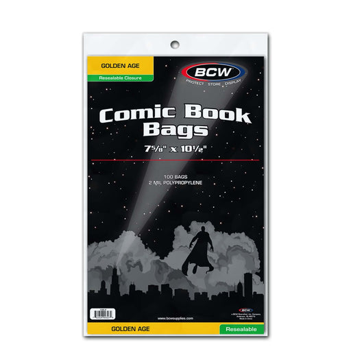 BCW / Monster 1-GOL-R Comic Bags Golden Resealable 7 5/8 x 10 1/2 (9003866521837)
