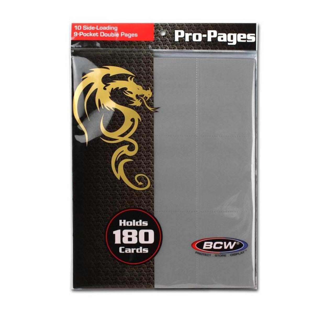 BCW / Monster 18-Pocket Pages Sideloading Grey - BCW1-PRO18S