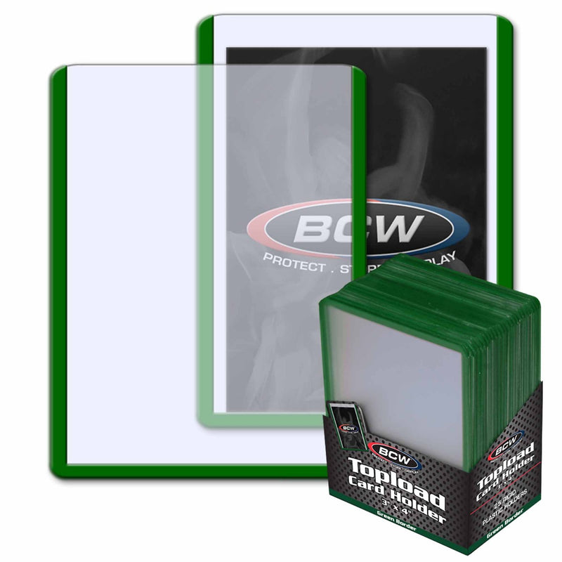 BCW / Monster 1-TLCH-GR 3x4 Topload Card Holder Green Border - Hobby City NZ (9003865276653)