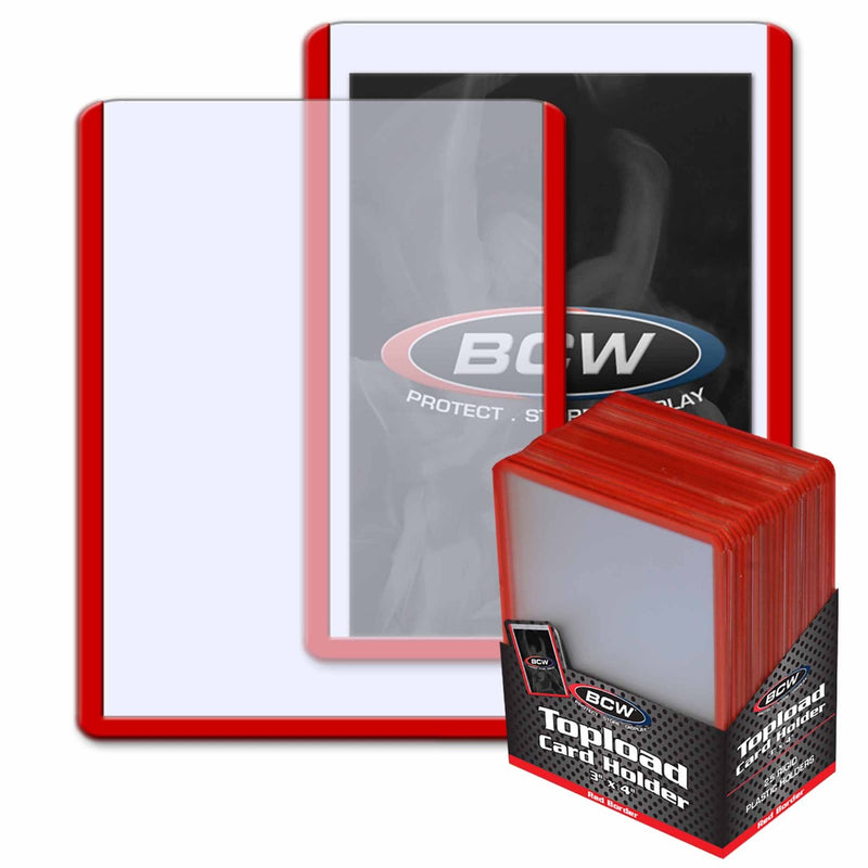 BCW / Monster 1-TLCH-RD 3x4 Topload Card Holder Red Border - Hobby City NZ (9003865243885)