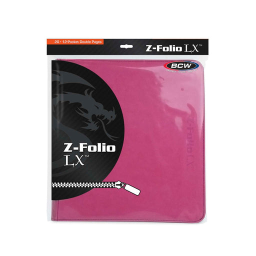 BCW / Monster 1-ZF12LX-PNK Zipper Folio 12-Pocket LX Pink - Hobby City NZ (9003864162541)