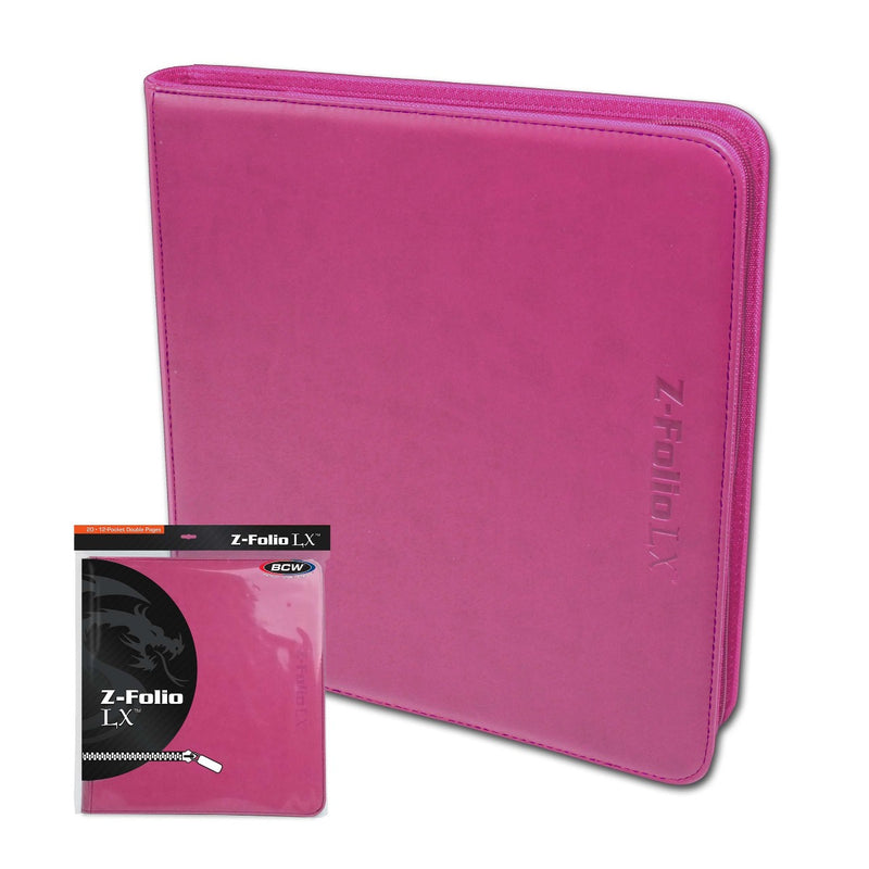 BCW / Monster 1-ZF12LX-PNK Zipper Folio 12-Pocket LX Pink - Hobby City NZ (9003864162541)