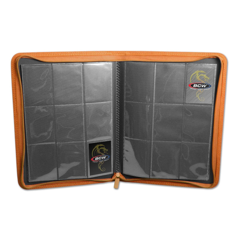 BCW / Monster 1-ZF9LX-ORG Zipper Folio 9-Pocket LX Orange - Hobby City NZ (9003861803245)