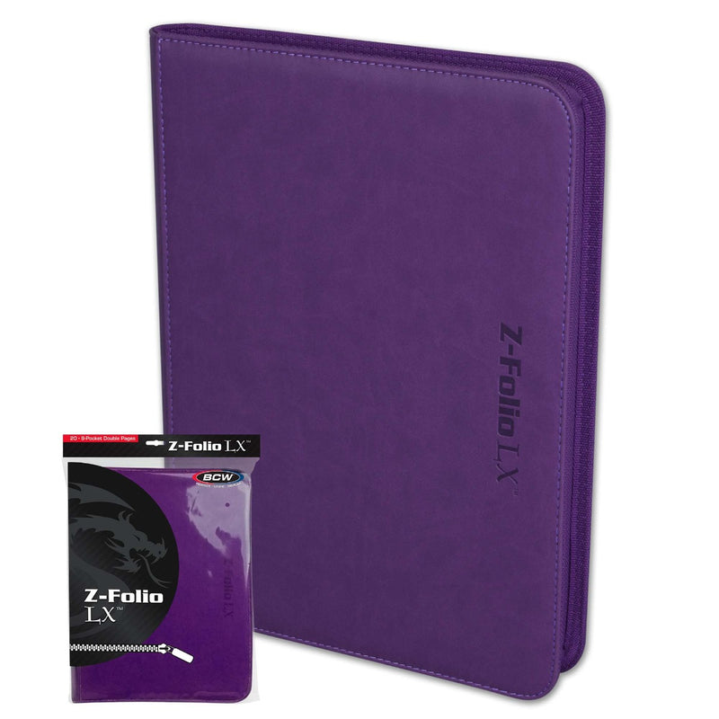 BCW / Monster 1-ZF9LX-PUR Zipper Folio 9-Pocket LX Purple - Hobby City NZ (9003863015661)