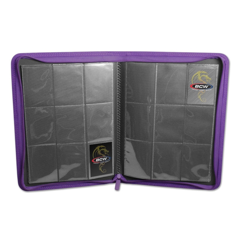 BCW / Monster 1-ZF9LX-PUR Zipper Folio 9-Pocket LX Purple - Hobby City NZ (9003863015661)