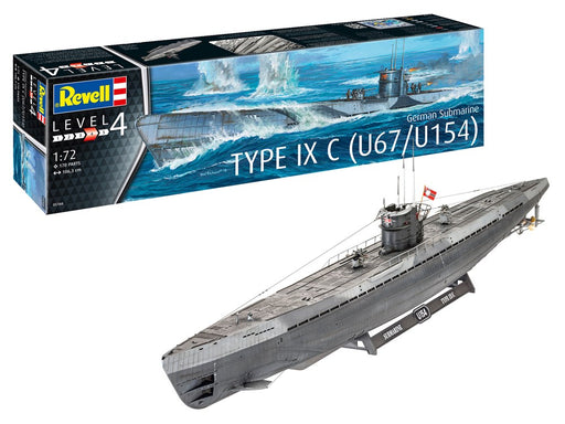 Revell 5166  1/72 U-Boat Type Ix C U67/U154 (8278303441133)