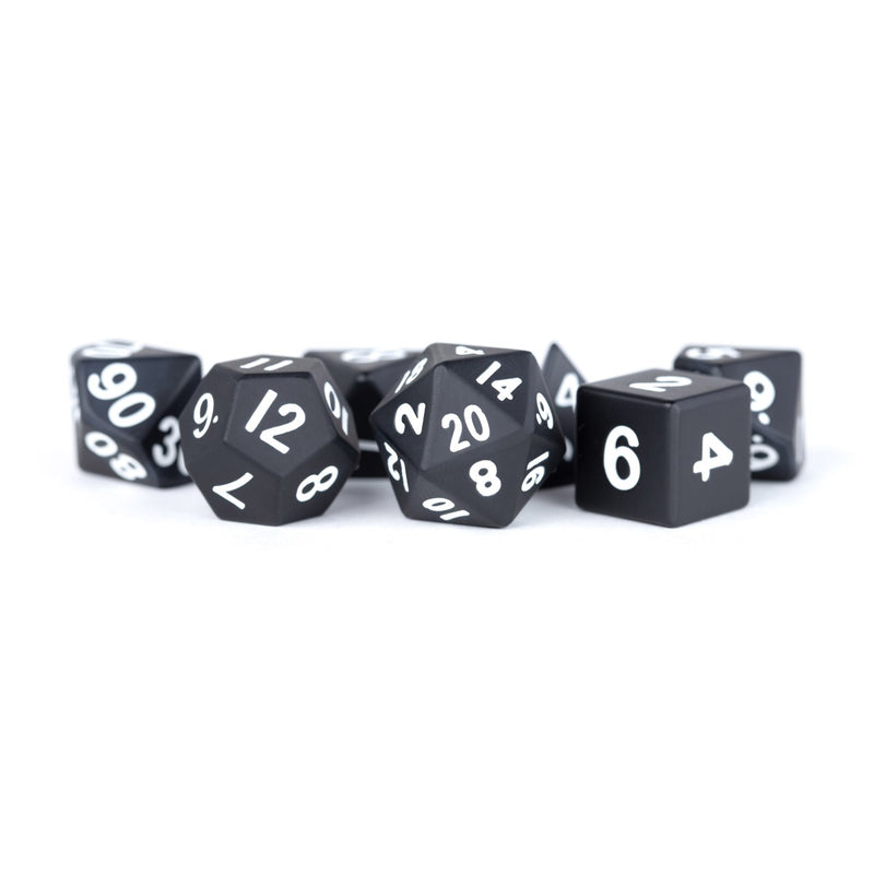 MDG MDG004 Metal Dice: Black 16mm Poly Set (9003875270893)