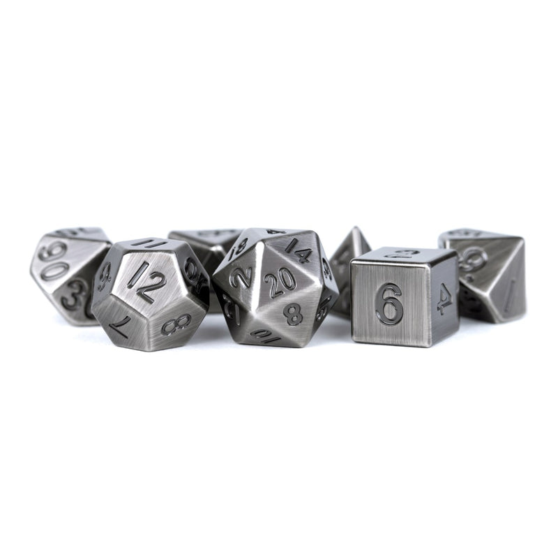 MDG MDG006 Metal Dice: Antique Silver 16mm Poly Set (9003875303661)