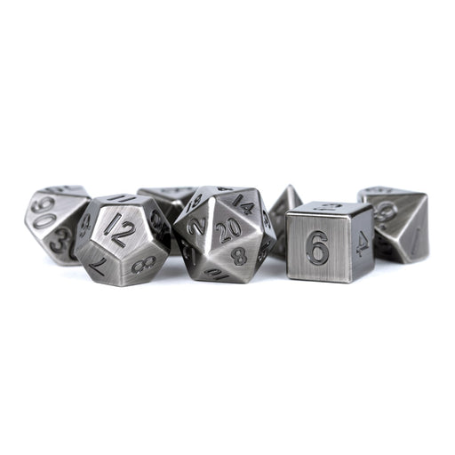 MDG MDG006 Metal Dice: Antique Silver 16mm Poly Set (9003875303661)