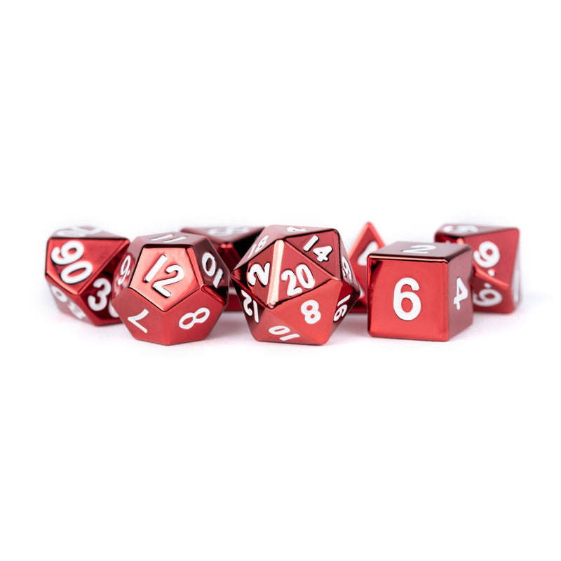 MDG MDG011 Metal Dice: Red with White Numbers 16mm Poly (9003875729645)