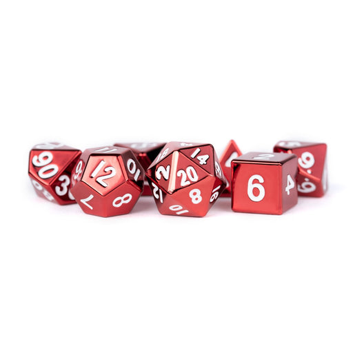 MDG MDG011 Metal Dice: Red with White Numbers 16mm Poly (9003875729645)