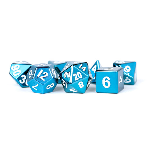 MDG MDG012 Metal Dice: Blue with White Numbers 16mm Pol (9003875762413)