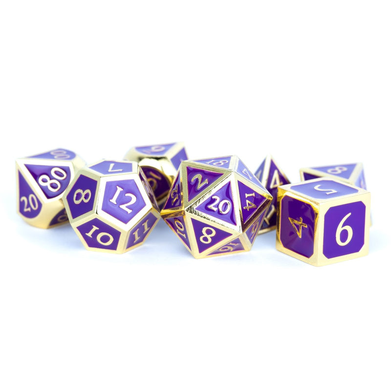 MDG MDG017 Metal Enamel Dice: Gold with Purple Enamel (9003841421549)