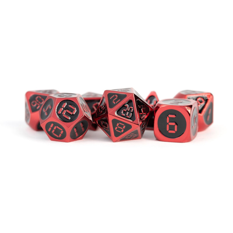 MDG MDG024 Metal Enamel Dice: Red with Black Enamel (9003842732269)