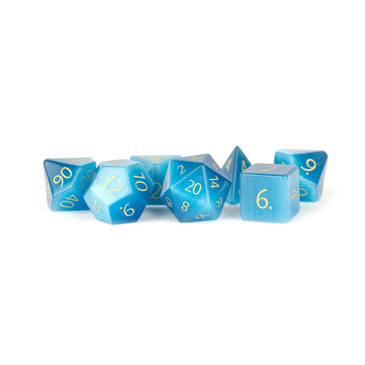 MDG MDG105 Stone Dice Set: Cats Eye Aquamarine (9003846271213)