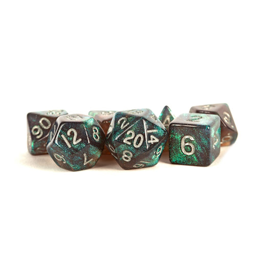 MDG MDG177 Acrylic Dice: StardustGray w/ Silver Numbe (9003845517549)