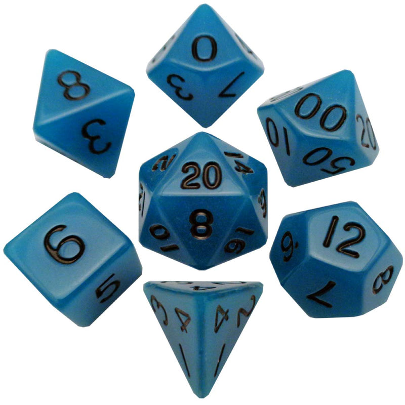 MDG MDG302 Resin Dice: Glow. Blue 16mm Poly (9003875500269)