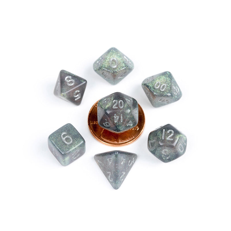 MDG MDG4177 Mini Polyhedral Dice Set: Stardust Grey with (9003847778541)