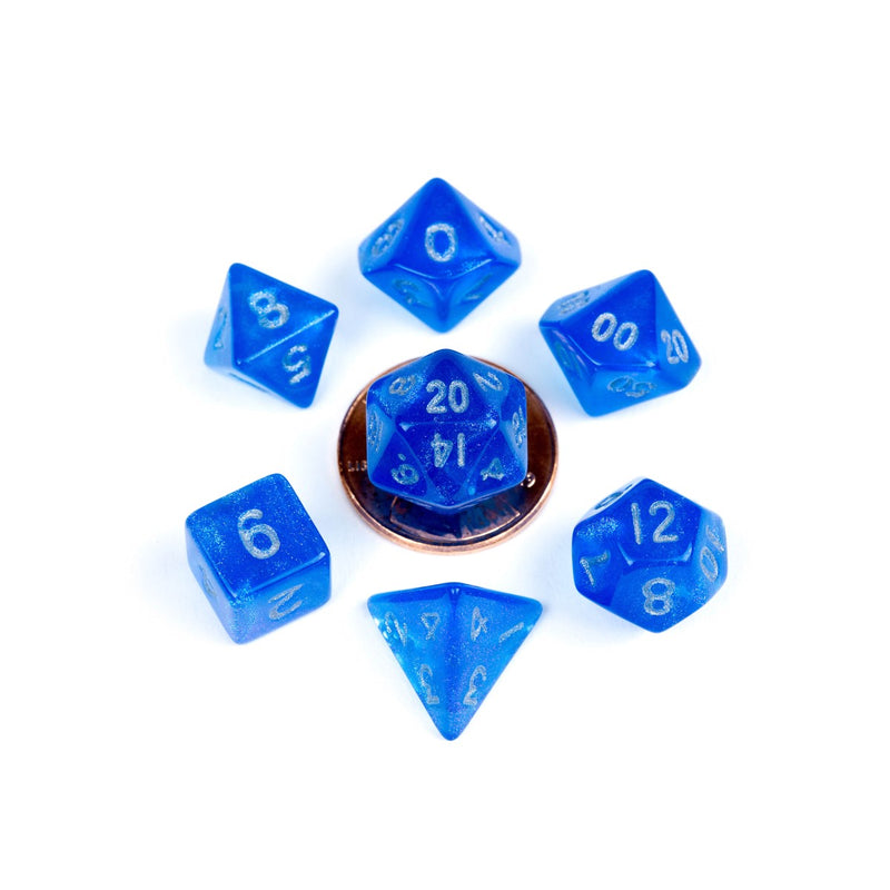 MDG MDG4181 Mini Polyhedral Dice Set: Stardust Blue with (9003848073453)