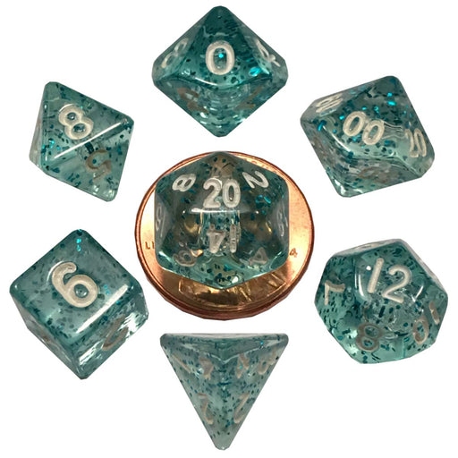 MDG MDG4212 Mini Polyhedral Dice Set: Ethereal Light Blu (9003876712685)