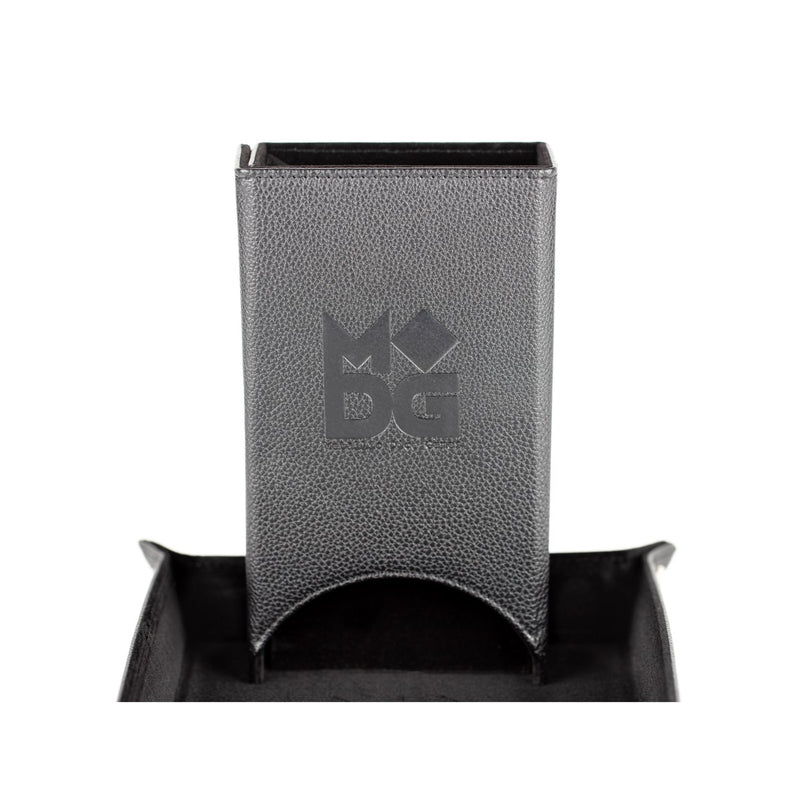MDG MDG543 Fold Up Leather Dice Tower: Black (9003843682541)