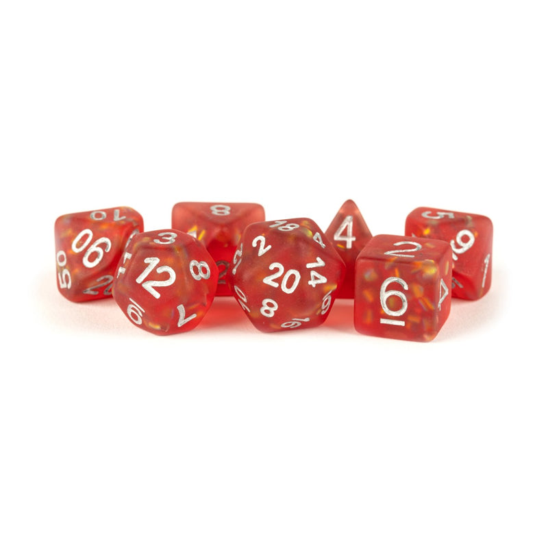 MDG MDG605 Resin Polyhedral Dice Set: Icy Opal Red (9003846893805)