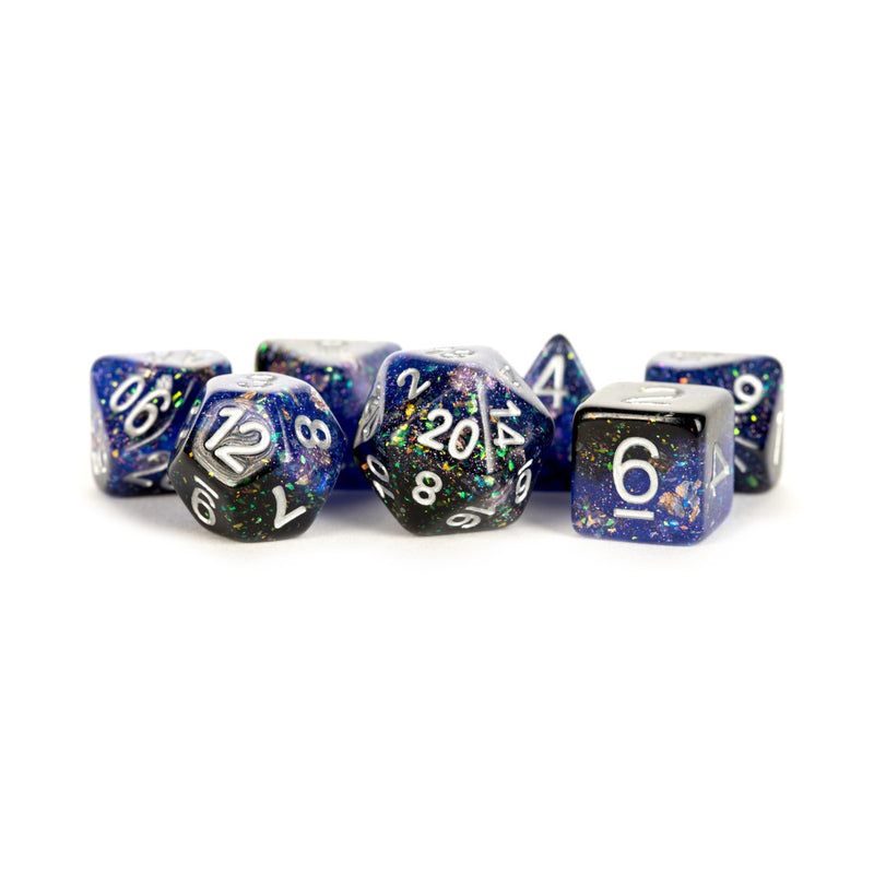 MDG MDG632 Eternal Resin Polyhedral Dice Set: Blue/Blac (9003847123181)
