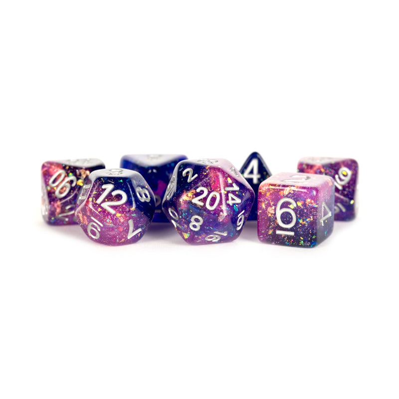 MDG MDG633 Eternal Resin Polyhedral Dice Set: Purple/Bl (9003847287021)