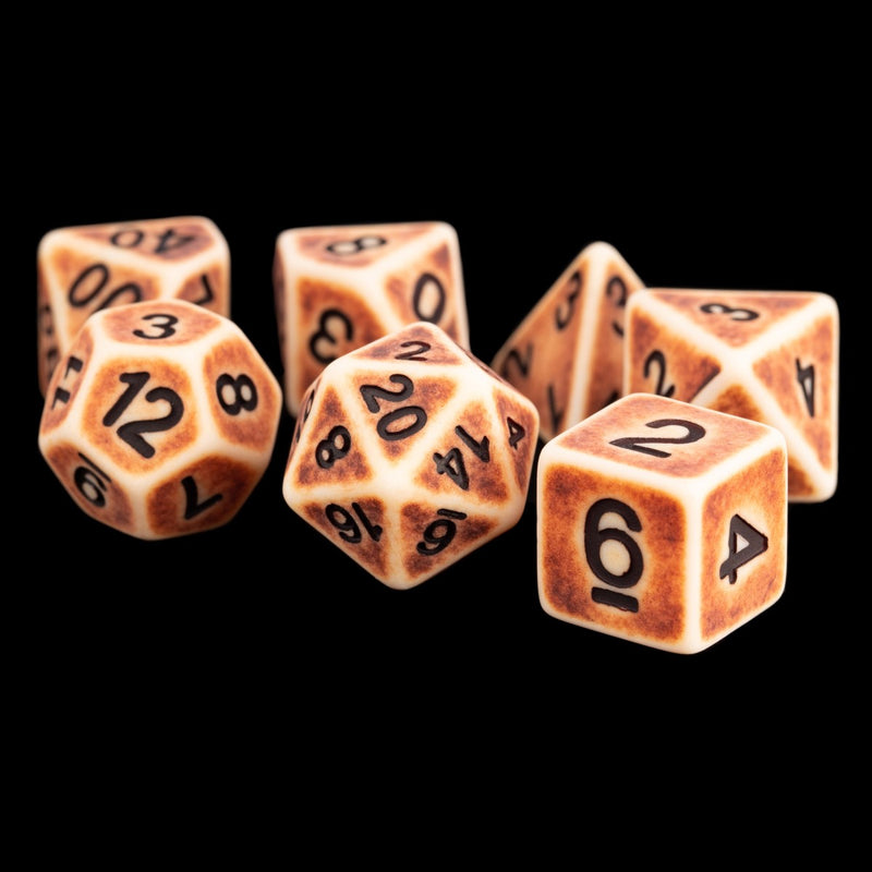 MDG MDG699 Resin Polyhedral Dice Set: Ancient Brown (9003841323245)