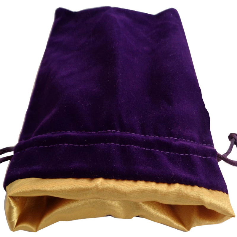 MDG MDG8007 Dice Bag Large Purple Velvet with Gold Satin (9003876024557)