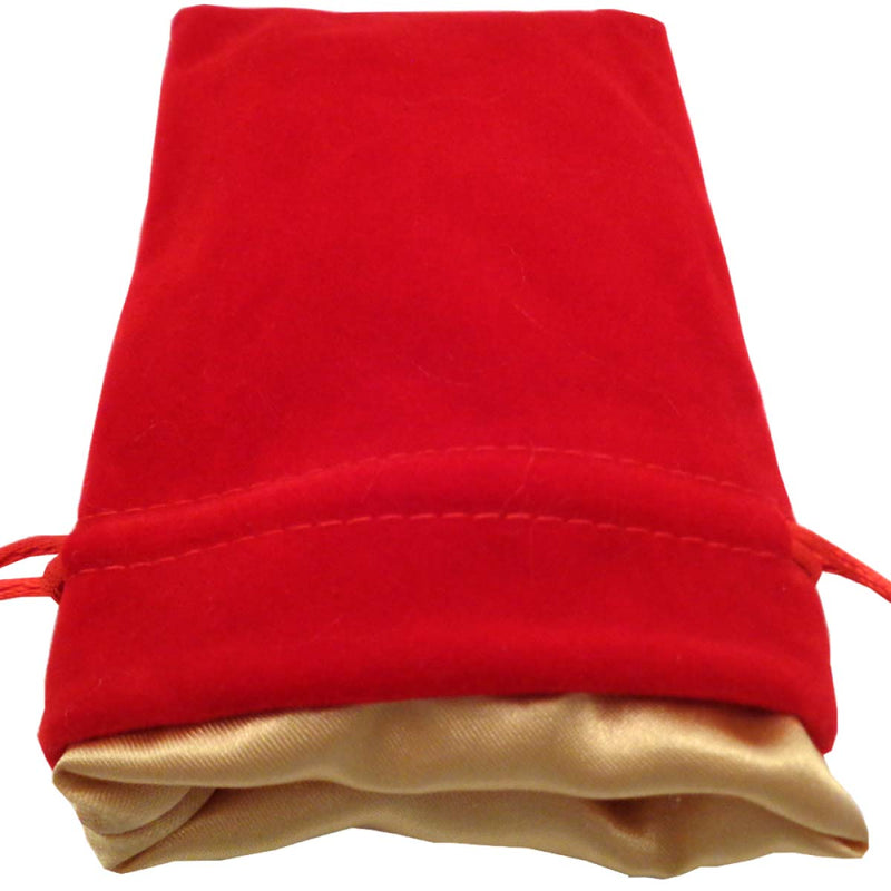 MDG MDG9001 Dice Bag 4"x6" Red Velvet with Gold Satin Li (9003875565805)