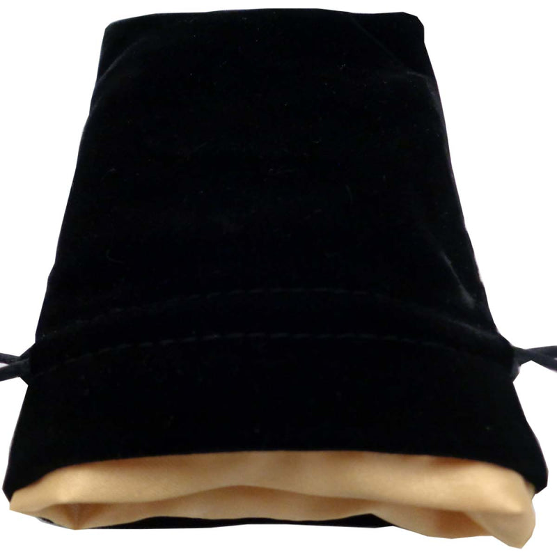 MDG MDG9003 Dice Bag 4"x6" Black Velvet with Gold Satin (9003875631341)