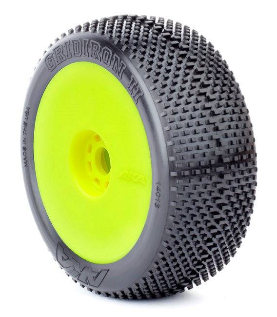 AKA AKA14013VRY 1/8 Buggy Gridiron Ii Super Soft Evo Wheel Pre-Mounted Yellow - Hobby City NZ