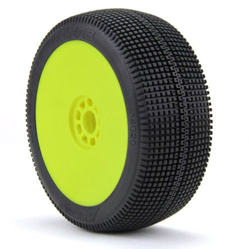 AKA AKA14020SRY 1/8 Buggy Zipps Soft Evo Wheel Pre-Mounted Yellow - Hobby City NZ