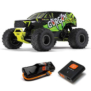 ARRMA ARA3230ST1 1/10 Gorgon 4X2 Mega 550 Brushed Monster Truck RTR with Battery & Charger Yellow - Hobby City NZ