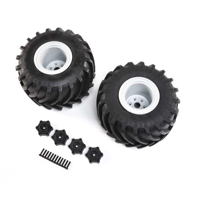 TLR LOSI LOS43034 Mounted Monster Truck Tires L/R: LMT - Hobby City NZ