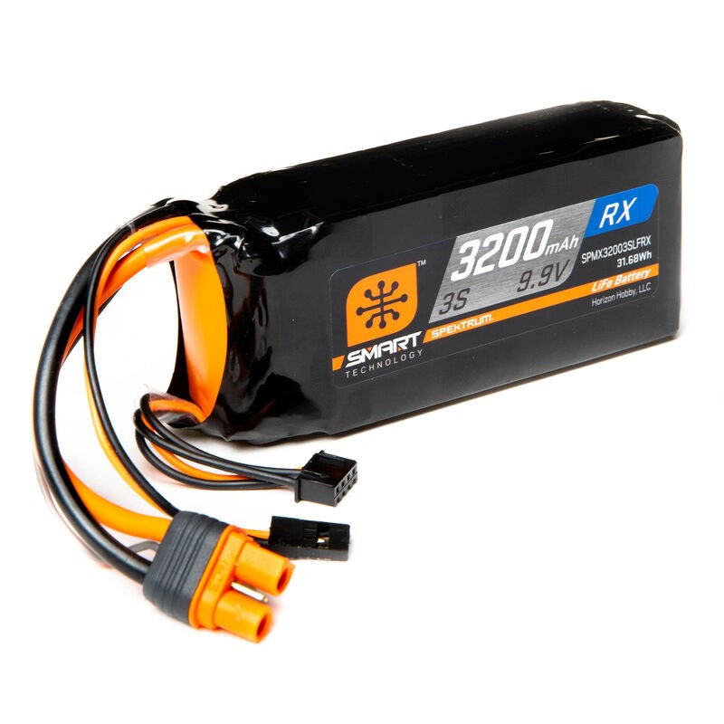 Spektrum SPMX32003SLFRX 3200mAh 3S 9.9V Smart LiFe ECU Battery; IC3 - Hobby City NZ