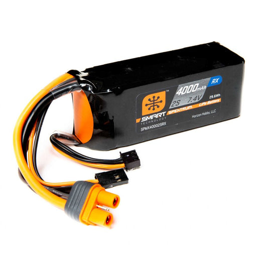 Spektrum SPMX40002SRX 4000mAh 2S 7.4V Smart LiPo Receiver Battery; IC3 (8319216615661)