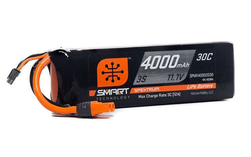 Spektrum SPMX43S30 4000mAh 3S 11.1V Smart G2 LiPo Battery 30C; IC3 (8319216845037)