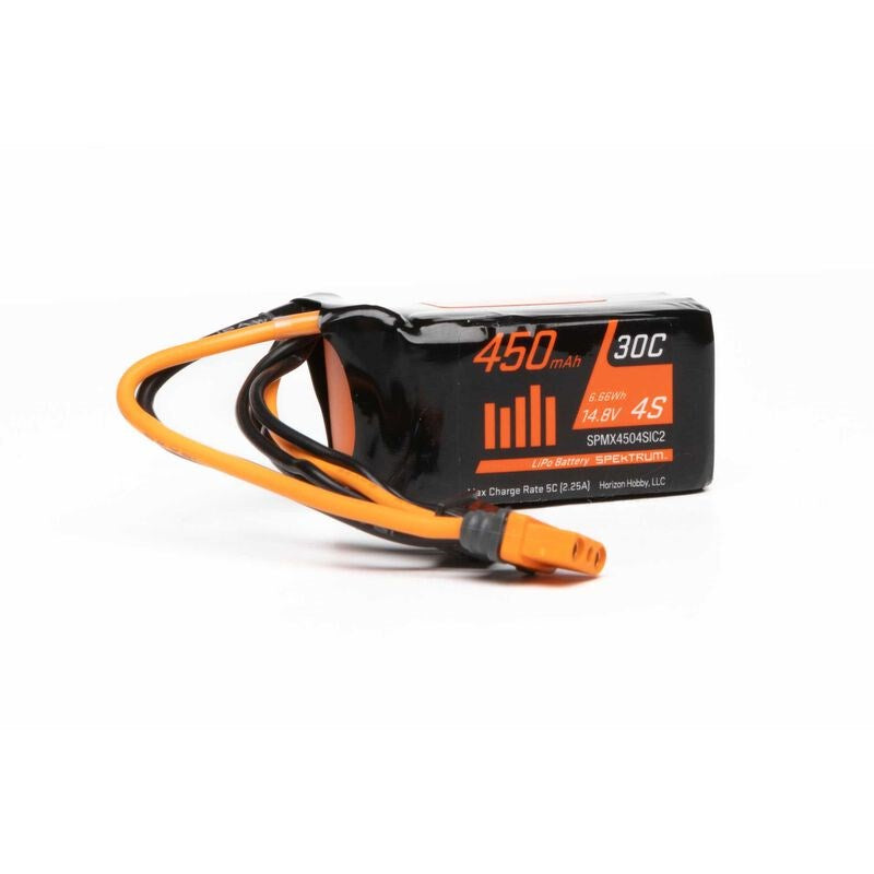 Spektrum SPMX4504SIC2 450mAh 4S 14.8V 30C LiPo Battery; IC2  Replaces SPMX4504S2 - Hobby City NZ