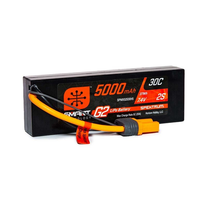 Spektrum SPMX52S30H5 5000mAh 2S 7.4V Smart G2 LiPo 30C Hard Case; IC5 - Hobby City NZ
