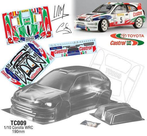 Team C TC009-C 1/10 Toyota Corolla WRC 239mm WB (190mm)  Castrol Decal Sheet (8319231492333)