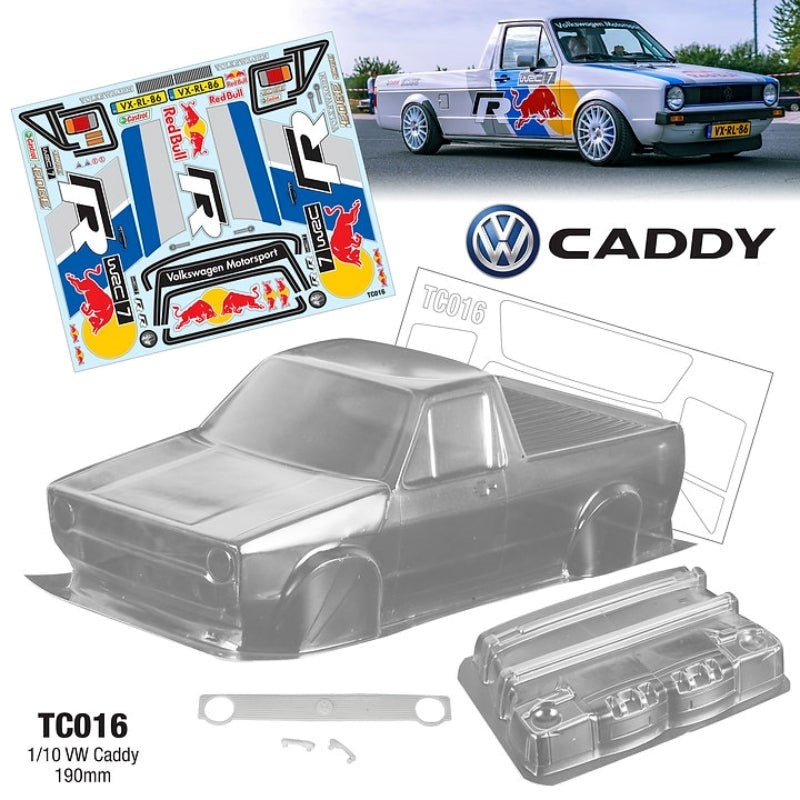 Team C TC016-R 1/10 VW Caddy 190mm RedBull Decal Sheet - Hobby City NZ