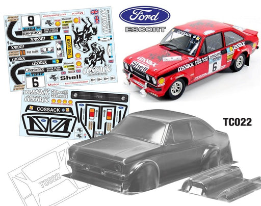 Team C TC022-COS 1/10 Ford Escort MK2 W/3D Rally Spotlights 190mm Cossack Decal Sheet - Hobby City NZ