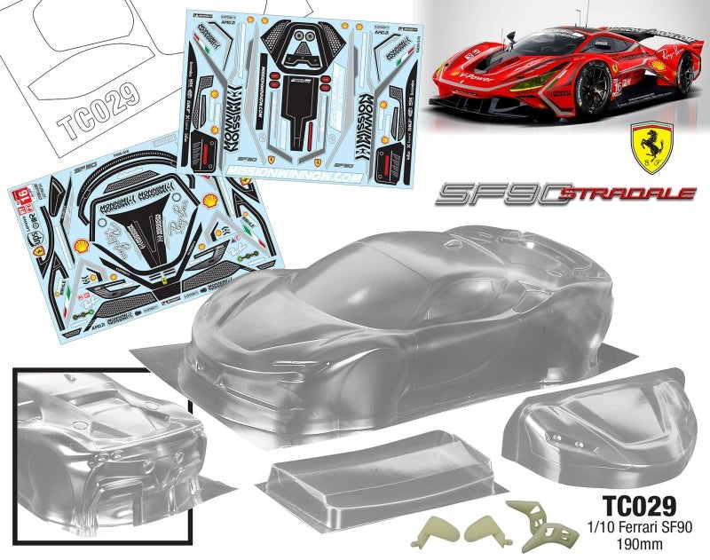 Team C TC029 1/10 Ferrari SF90 190mm Wide - Hobby City NZ