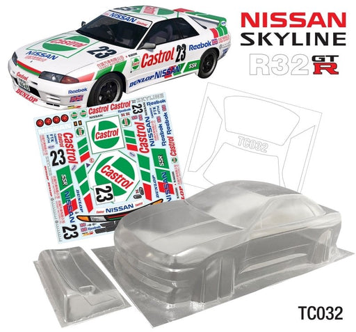 Team C TC032-C 1/10 Nissan Skyline R32 GTR 190mm Castrol Decal Sheet by Team C - Hobby City NZ