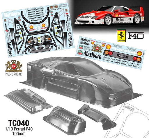 Team C TC040-MO 1/10 Ferrari F40 190mm Marlboro Decal Sheet (8319235948781)